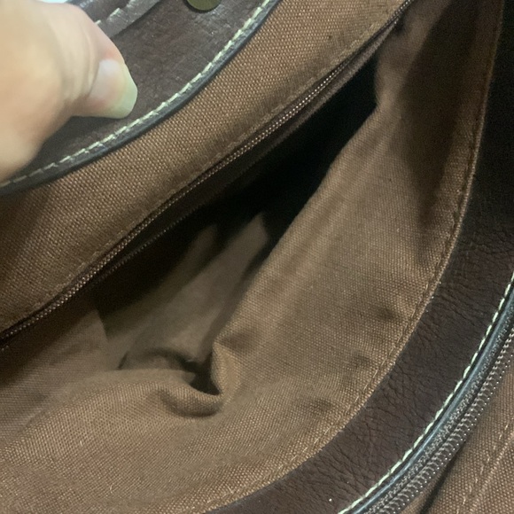 Fossil Cloth Boho Striped Bag w/ wooden handles ..GREAT FALL BAG - Picture 9 of 11